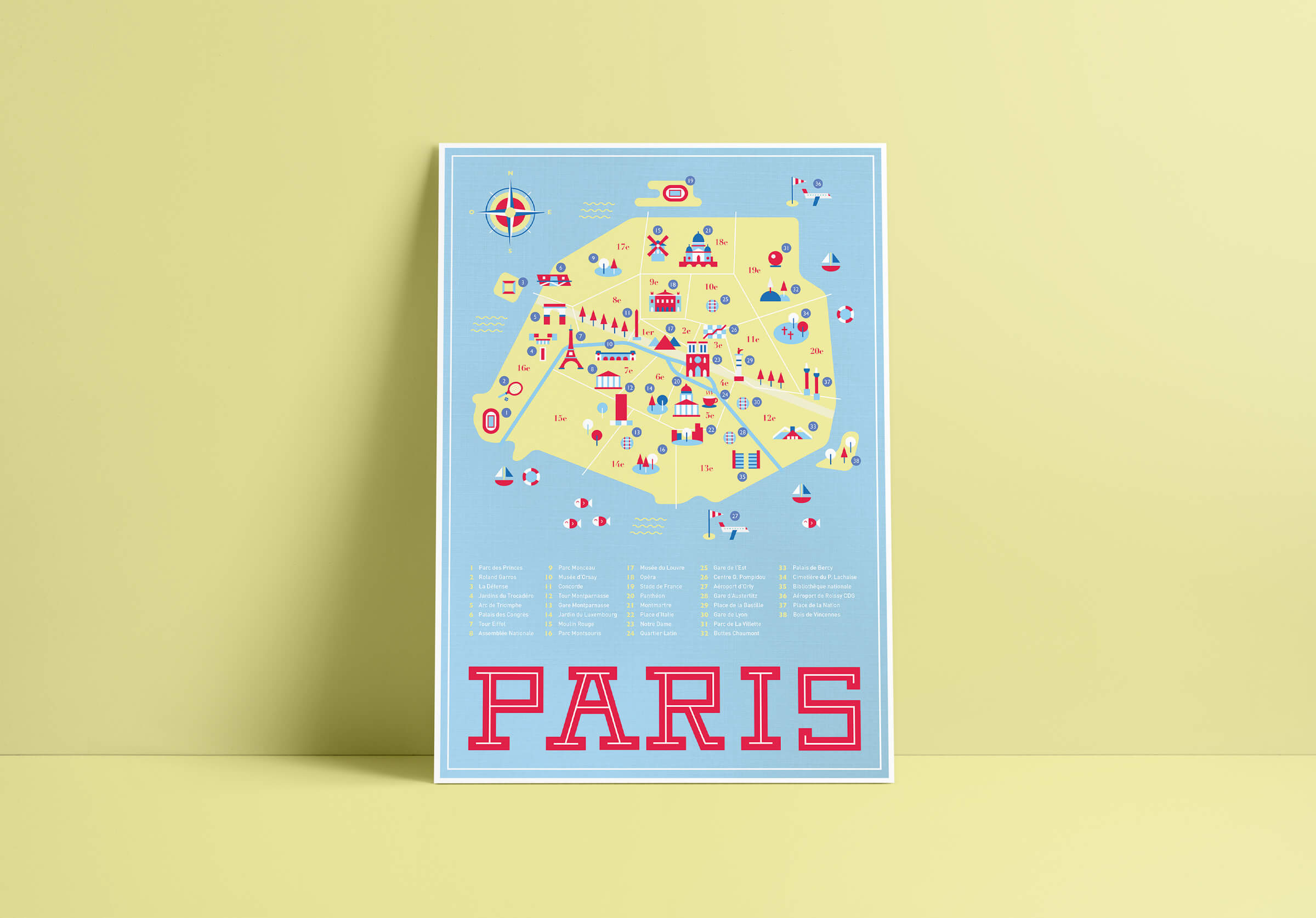 Noedurand-Portfolio-Paris-Map-01 Print of the map of Paris by noemie durand